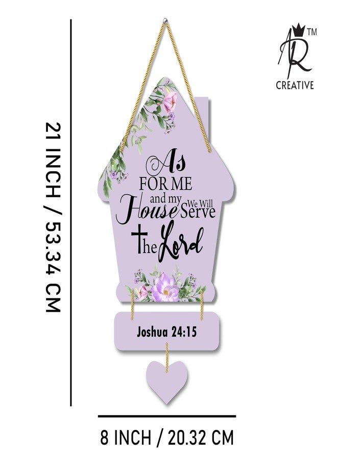AR Creative As For Me - Bible Verse Wall Hanging For Home Decoration, Bible Quotes MDF Wooden Wall Art, Bible Verse, Home, Office Decor, Wall Wood Hanger (21 inch x 8 inch) - Image 5